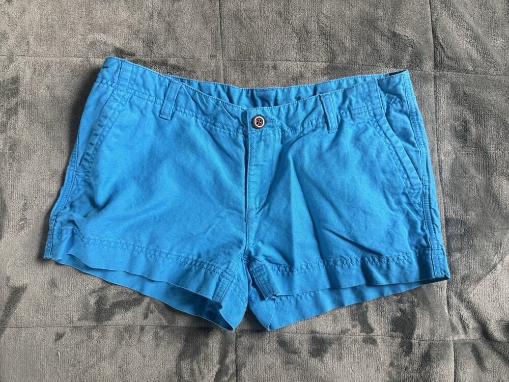 The North Face Blue Linen Blend Chino Shorts Size 6 Regular 3in Inseam Coastal